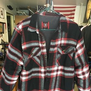 Mens Quilt lined flannel shirt-like jacket